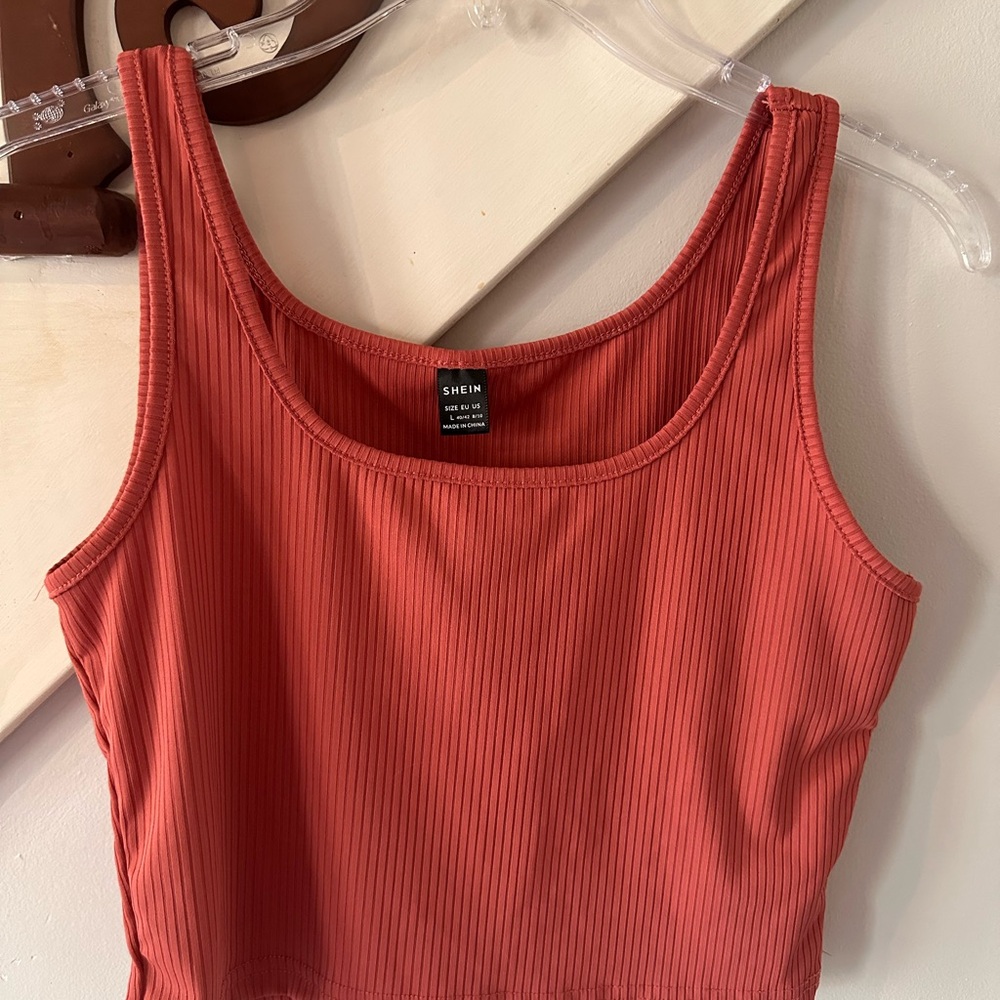 SHEIN Women's Ribbed Tank Top - Terracotta
